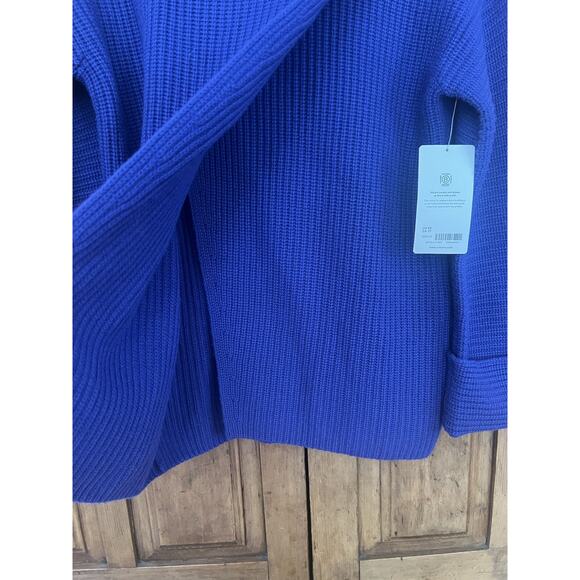 Athleta Azalea Merino Wool Cobalt Cashmere Chunky Knit Sweater Size XS NWT $249 - Picture 4 of 7